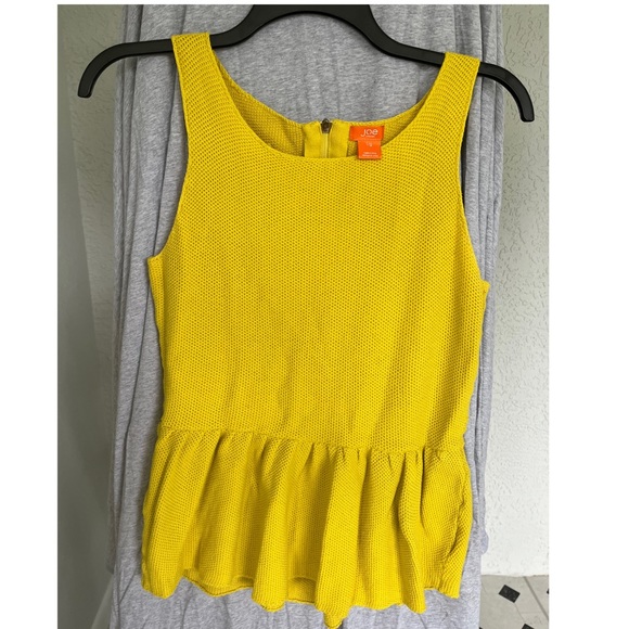 Joe Fresh Yellow Peplum Women’s Top L - Picture 1 of 3